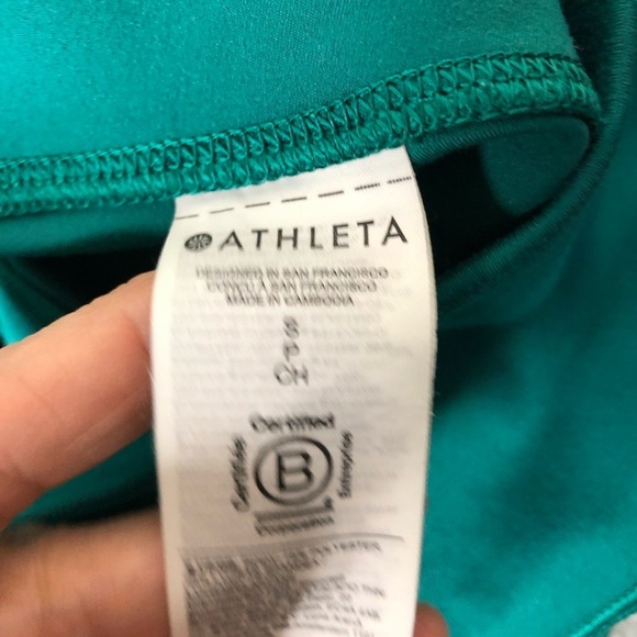 Athleta 2Pr Bundle leggings Sz S Black Green Capris Ankle Salutation Stash 7/8 - Picture 10 of 11